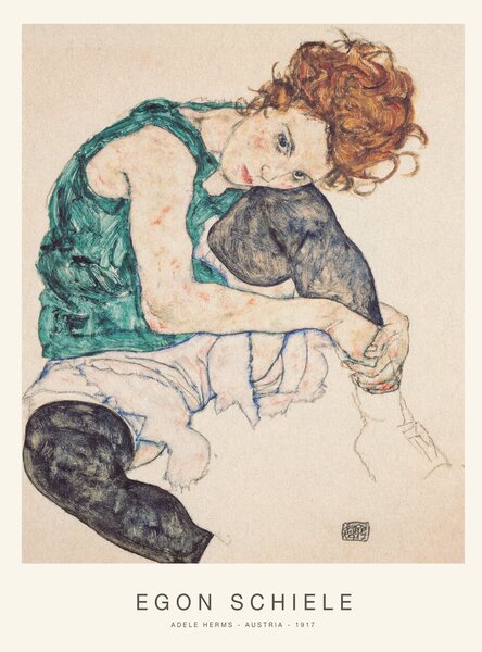 Festmény reprodukció Adele Herms (Special Edition Female Portrait) - Egon Schiele, (30 x 40 cm)