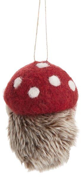 HANG ON filc karácsonyfadísz, sün piros gombával 10 cm