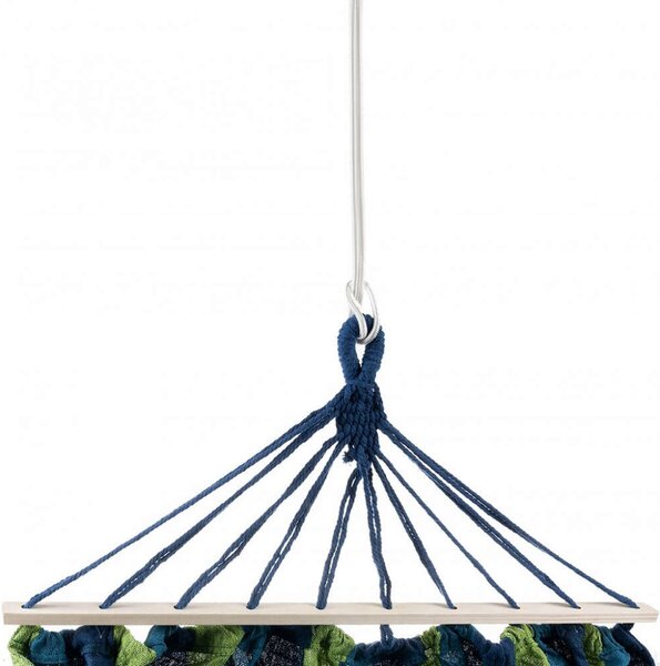 Kerti XXL nagyméretű függőágy merevítővel, kék-zöld, 260 x 160 cm
