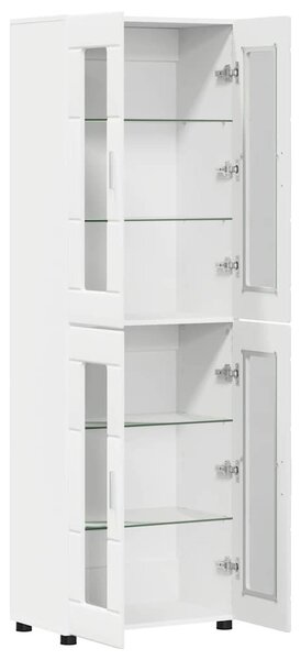 Magasfiú polcokkal tárolóval Fehér 60 x 35 x 182 cm Faanyag