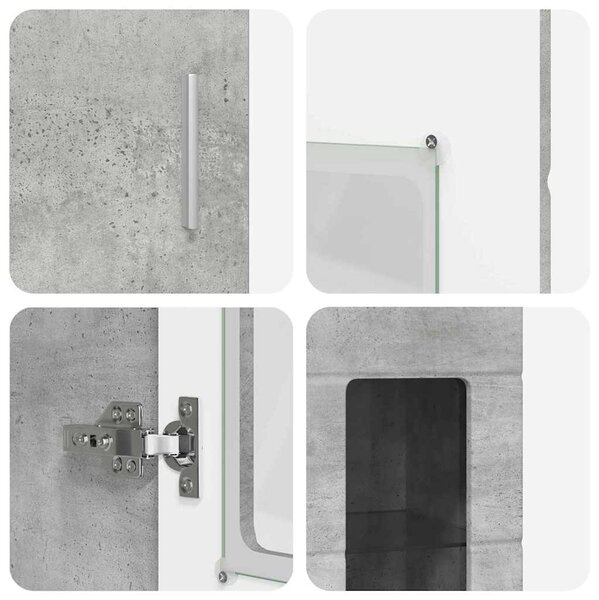 Magasfiú polcokkal Beton Szürke 60 x 35 x 182 cm Faanyag