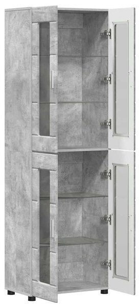 Magasfiú polcokkal Beton Szürke 60 x 35 x 182 cm Faanyag