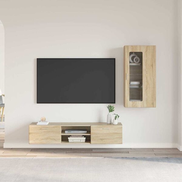 TV szekrény garnitúra FLORIN 3 db Sonoma tölgy Szerelt Fa