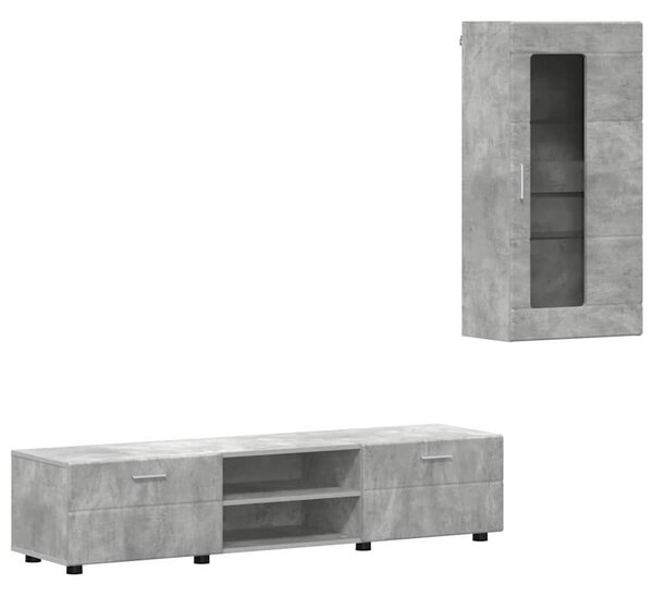 TV szekrény garnitúra fiókkal FLORIN 3 pcs Beton Szürke Faanyag