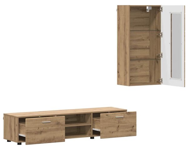 TV szekrény garnitúra FLORIN 3 pcs Artisan tölgy Faanyag