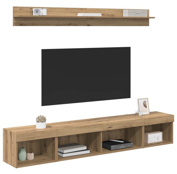 TV falit kabinet szett 5 db Artisan tölgy Szerelt Fa