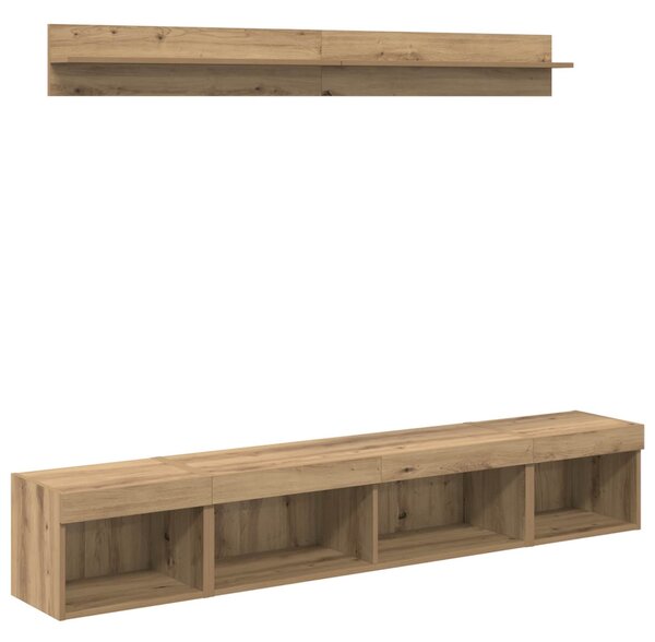 TV falit kabinet szett 5 db Artisan tölgy Szerelt Fa