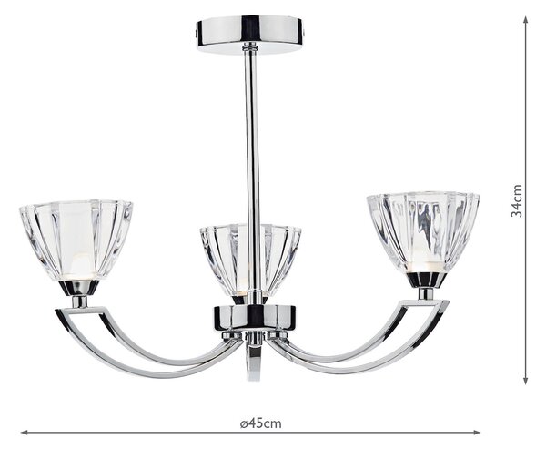 Dar lighting glamour modern csillár vito csiszolt króm darvit0350