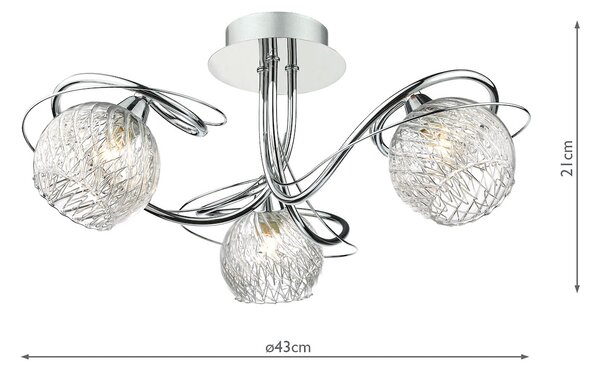 Dar lighting glamour modern mennyezeti lámpa rehan csiszolt króm darreh0350