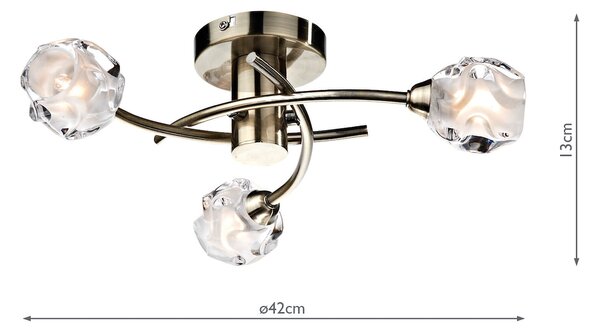 Dar lighting klasszikus mennyezeti lámpa seattle antik sárgaréz darsea5375