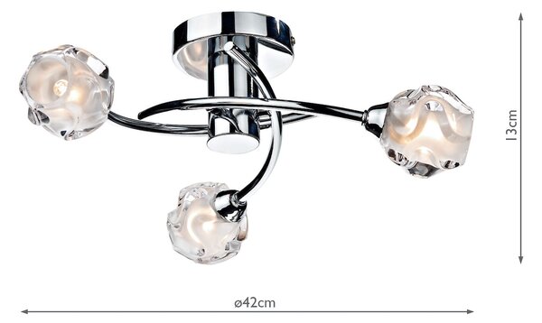 Dar lighting klasszikus mennyezeti lámpa seattle csiszolt króm darsea5350