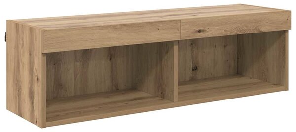 TV Fali Egységek LED-del 6 pcs Artisan tölgy Faanyag