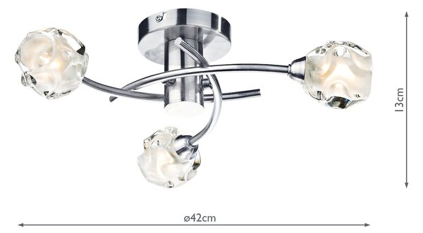 Dar lighting klasszikus mennyezeti lámpa seattle szatén króm darsea5346