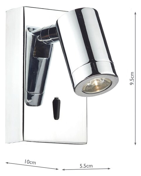 Dar lighting modern fali lámpa anvil csiszolt króm daranv7150