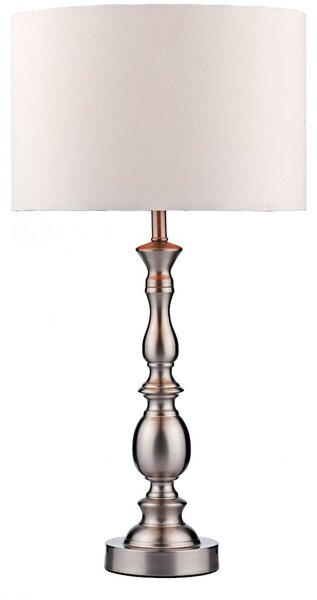 Dar lighting klasszikus asztali lámpa madrid fehér szatén króm darmad4246