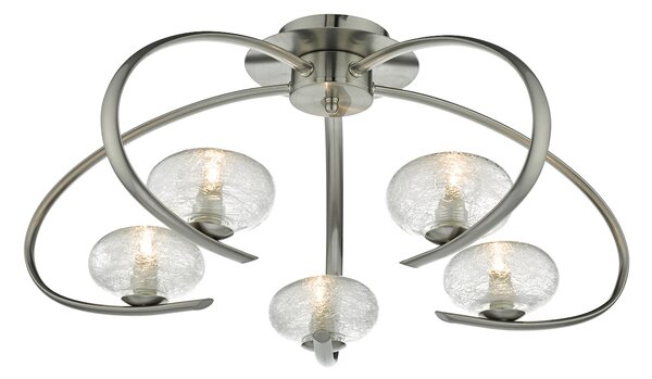 Dar lighting modern mennyezeti lámpa leighton szatén króm darlei5446