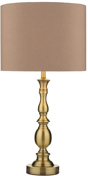 Dar lighting klasszikus asztali lámpa madrid antik sárgaréz taupe darmad4275