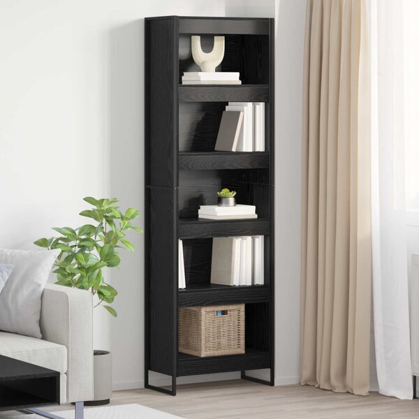 Könyvespolc 2 pcs Fekete tölgy 80 x 30 x 155 cm Faanyag