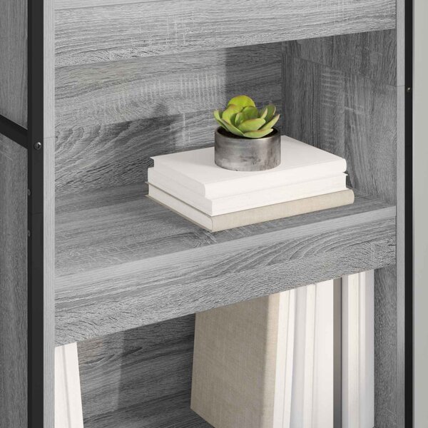 Könyvespolc 2 pcs Szürke Sonoma 80 x 30 x 155 cm Faanyag