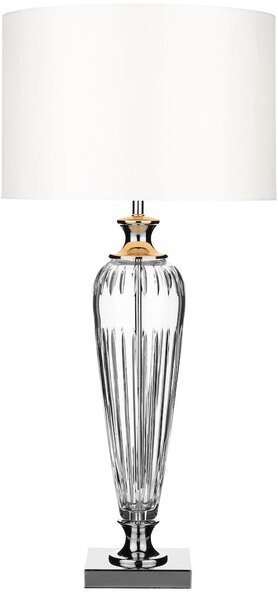 Dar lighting glamour modern asztali lámpa hinton fehér csiszolt króm darhin4208