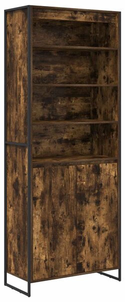 Magas szekrények 2 pcs Füstös tölgy 79 x 36 x 200 cm Faanyag