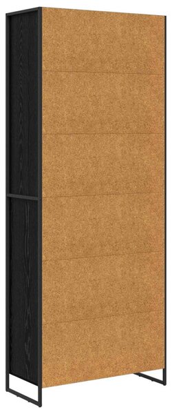 Magas szekrények 2 pcs Fekete tölgy 79 x 36 x 200 cm Faanyag