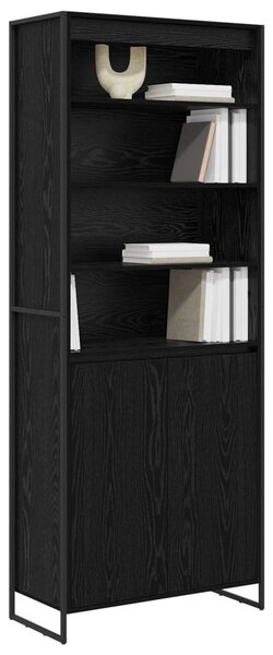 Magas szekrények 2 pcs Fekete tölgy 79 x 36 x 200 cm Faanyag