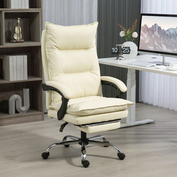 Vinsetto Ergonomikus Hátradönthető Irodai Szék, Lábtartóval, Bézs