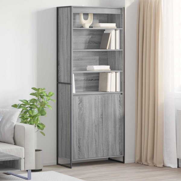 Magas szekrények 2 pcs Szürke Sonoma 79 x 36 x 200 cm Faanyag