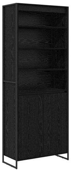 Magas szekrények 2 pcs Fekete tölgy 79 x 36 x 200 cm Faanyag