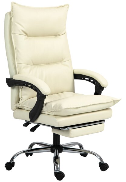 Vinsetto Ergonomikus Hátradönthető Irodai Szék, Lábtartóval, Bézs