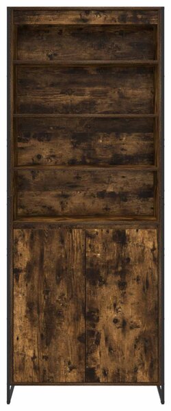 Magas szekrények 2 pcs Füstös tölgy 79 x 36 x 200 cm Faanyag