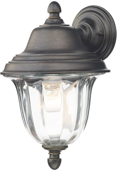 Dar lighting klasszikus kültéri fali lámpa aldgate fekete arany átlátszó darald1635 IP44