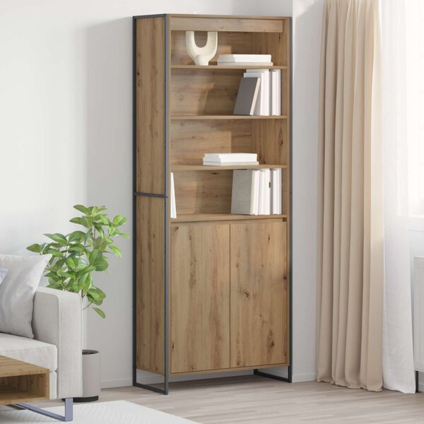Magas szekrények 2 pcs Művészi tölgy 79 x 36 x 200 cm Faanyag
