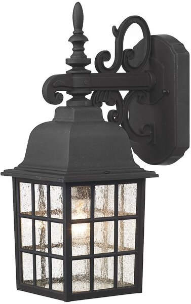 Dar lighting klasszikus kültéri fali lámpa norfolk fekete átlátszó IP43 darnor1522
