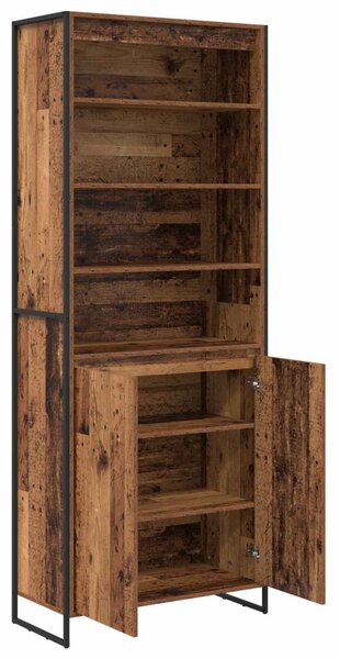 Magas szekrények 2 pcs Öreg fa 79 x 36 x 200 cm Faanyag
