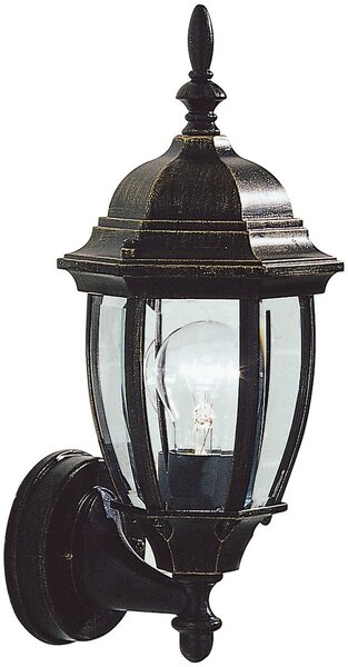 Dar lighting klasszikus kültéri fali lámpa hambro fekete arany IP43 átlátszó darham162235