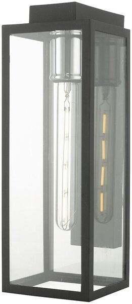 Dar lighting modern kültéri fali lámpa naxos fekete átlátszó IP43 darnax1522
