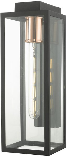 Dar lighting modern kültéri fali lámpa naxos fekete átlátszó IP43 darnax1522