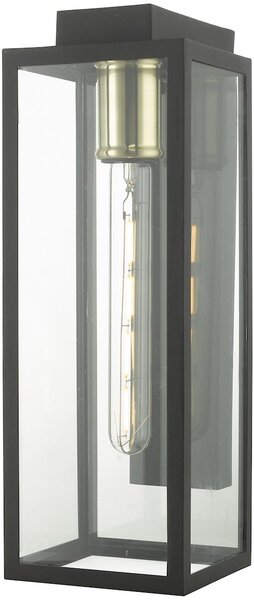 Dar lighting modern kültéri fali lámpa naxos fekete átlátszó IP43 darnax1522