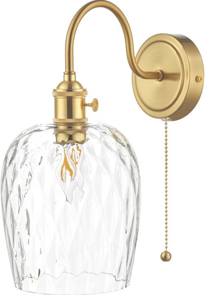 Dar lighting glamour klasszikus fali lámpa hadano sárgaréz átlátszó darhad0740-03