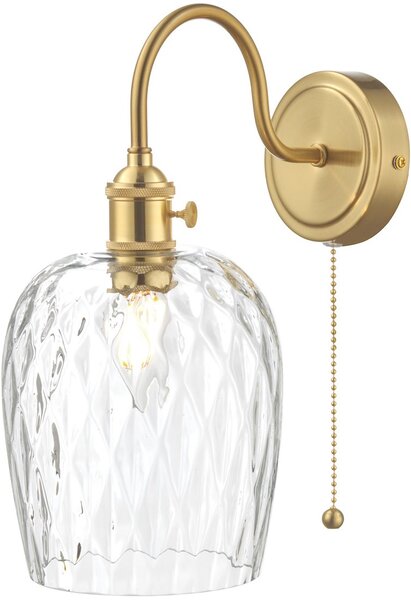 Dar lighting glamour klasszikus fali lámpa hadano sárgaréz átlátszó darhad0740-03