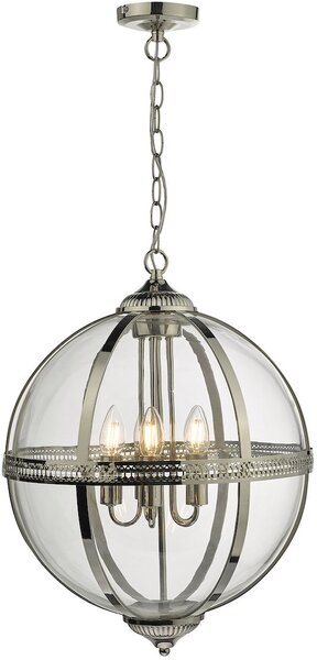 Dar lighting klasszikus függeszték vanessa nikkel átlátszó darvan0538