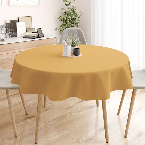 Goldea loneta dekoratív asztalterítő - arany - kör alakú Ø 130 cm