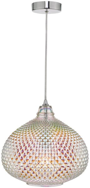 Dar lighting glamour modern függeszték roisin csiszolt króm irizáló üveg darroi0155