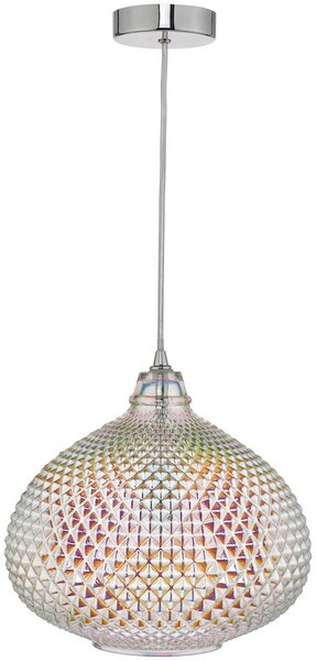Dar lighting glamour modern függeszték roisin csiszolt króm irizáló üveg darroi0155