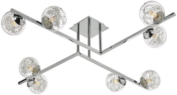 Dar lighting glamour modern mennyezeti lámpa taghrid csiszolt króm átlátszó dartag4850