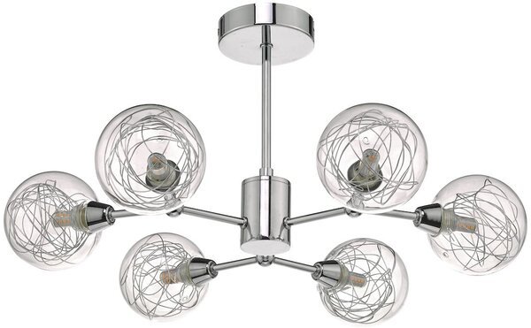 Dar lighting glamour modern mennyezeti lámpa tyka csiszolt króm átlátszó dartyk6450