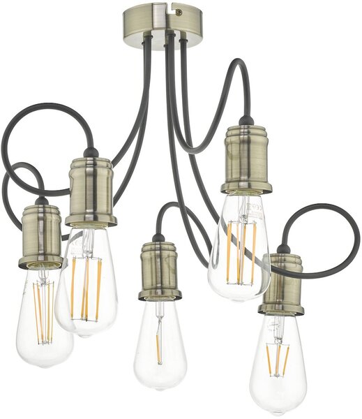 Dar lighting loft vintage mennyezeti lámpa alzbet antik sárgaréz átlátszó daralz5475