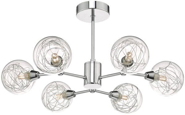 Dar lighting glamour modern mennyezeti lámpa tyka csiszolt króm átlátszó dartyk6450